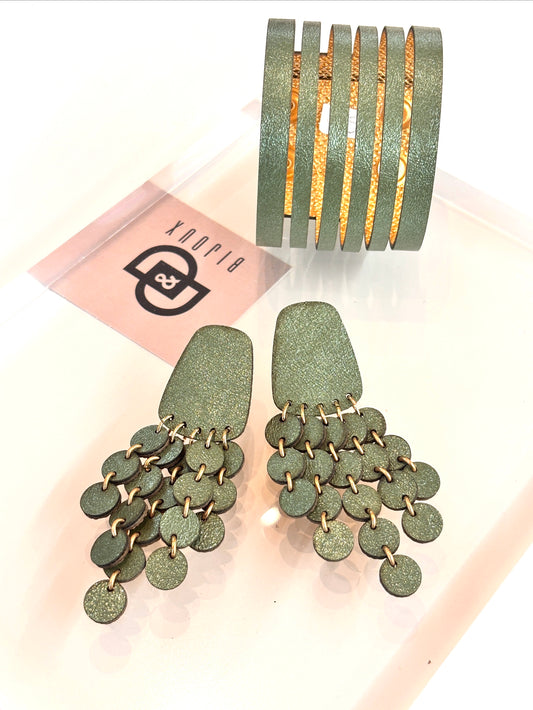 Orecchini BOLLICINE - Verde Salvia Cangiante