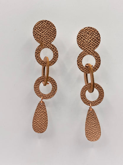 Orecchini INCASTRI - Oro Rosa Martellato