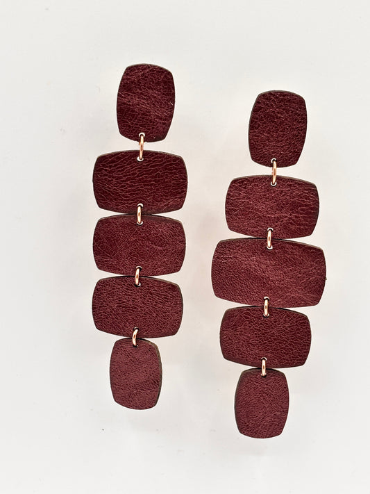 Orecchini RETTANGOLI - Burgundy Cangiante