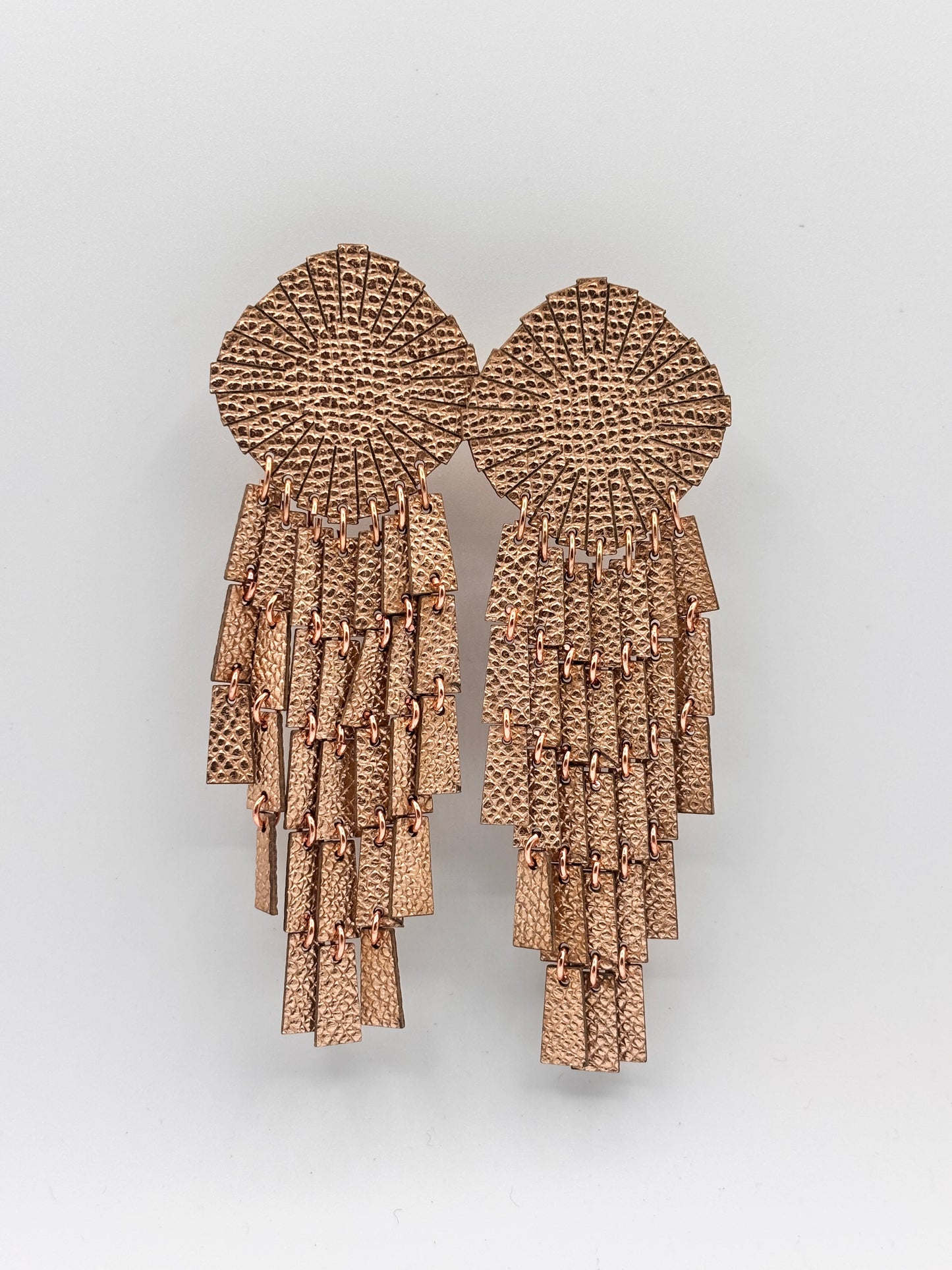 Orecchini PIOGGIA - Oro Rosa Martellato