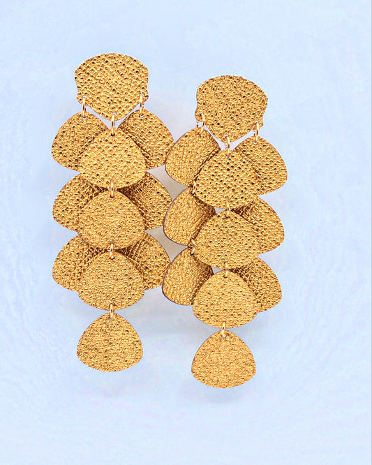 Orecchini PETALI - Oro Martellato