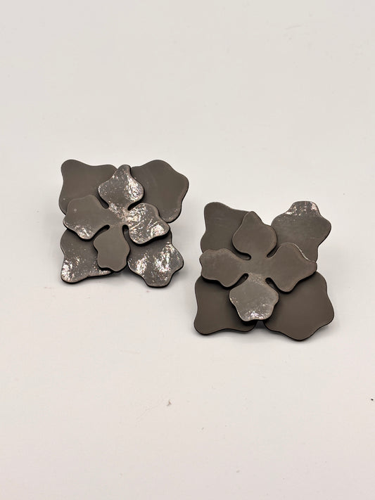 Orecchini FIORE - Grigio Lucido