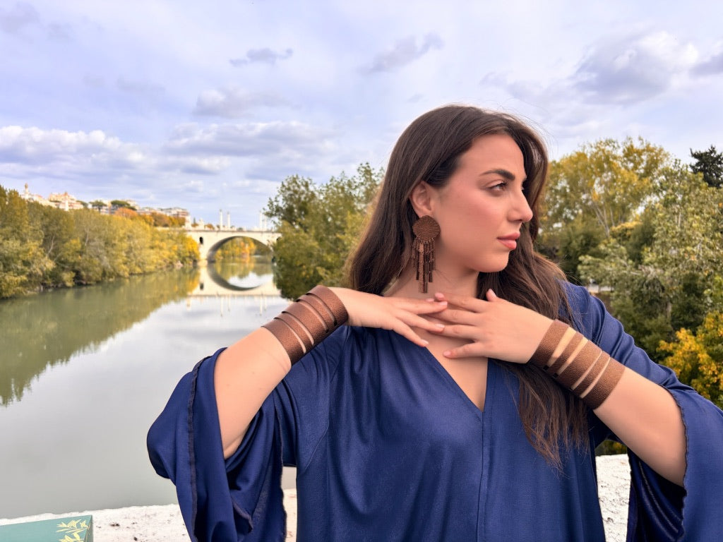 Bracciale NASTRI - Marrone MARTELLATO