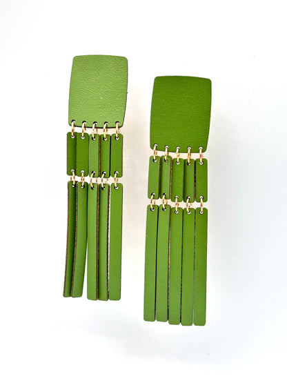 FRINGE EARRINGS - Olive Green