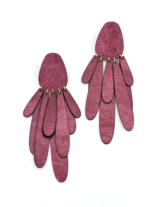 TUFT EARRINGS - Wine