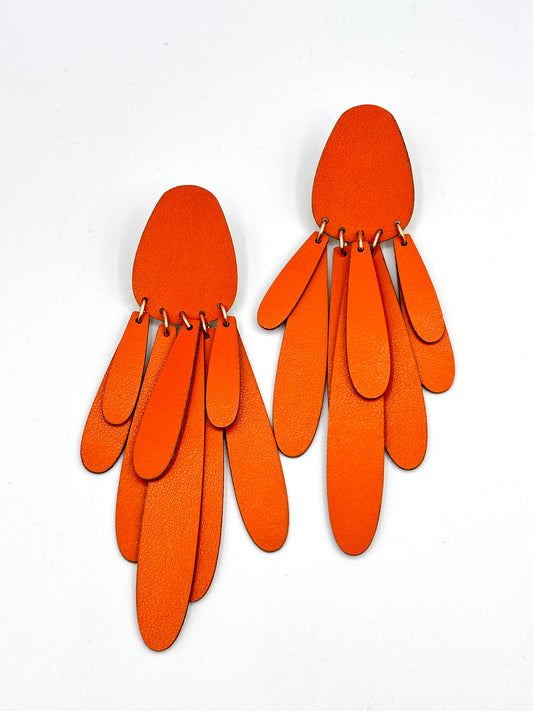 TUFT EARRINGS - Orange