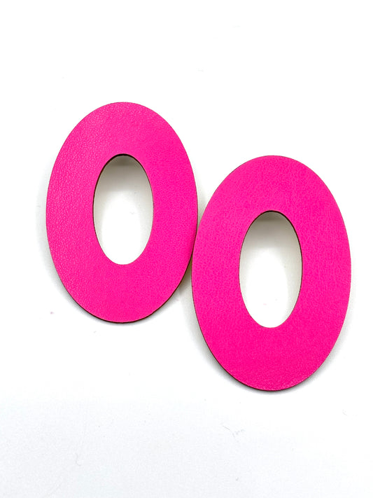 OVAL EARRINGS - Fuchsia