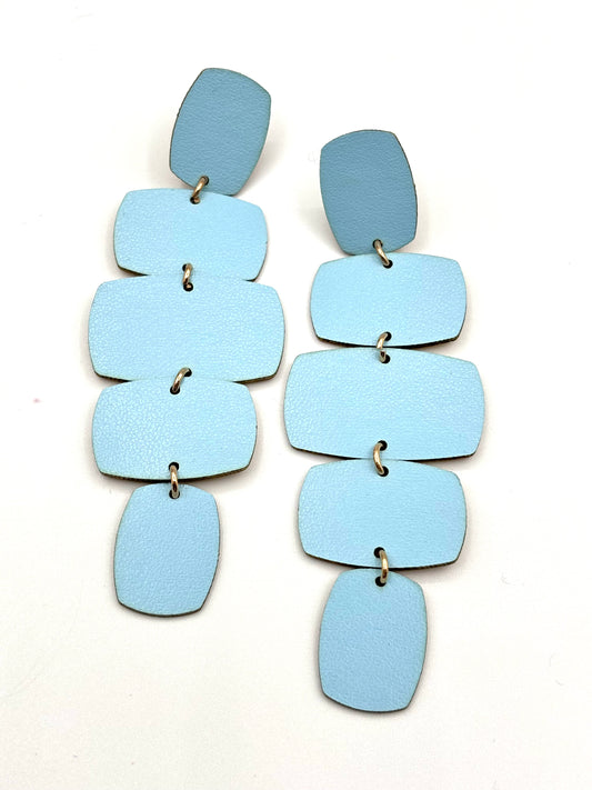 RECTANGULAR EARRINGS - Light blue