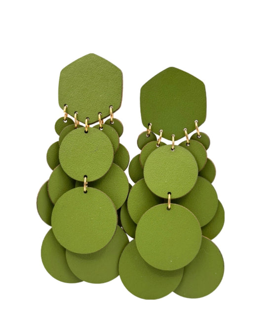 BUBBLES EARRINGS - Olive Green