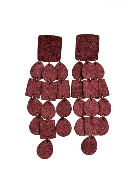 CHANDELIER EARRINGS - Wine