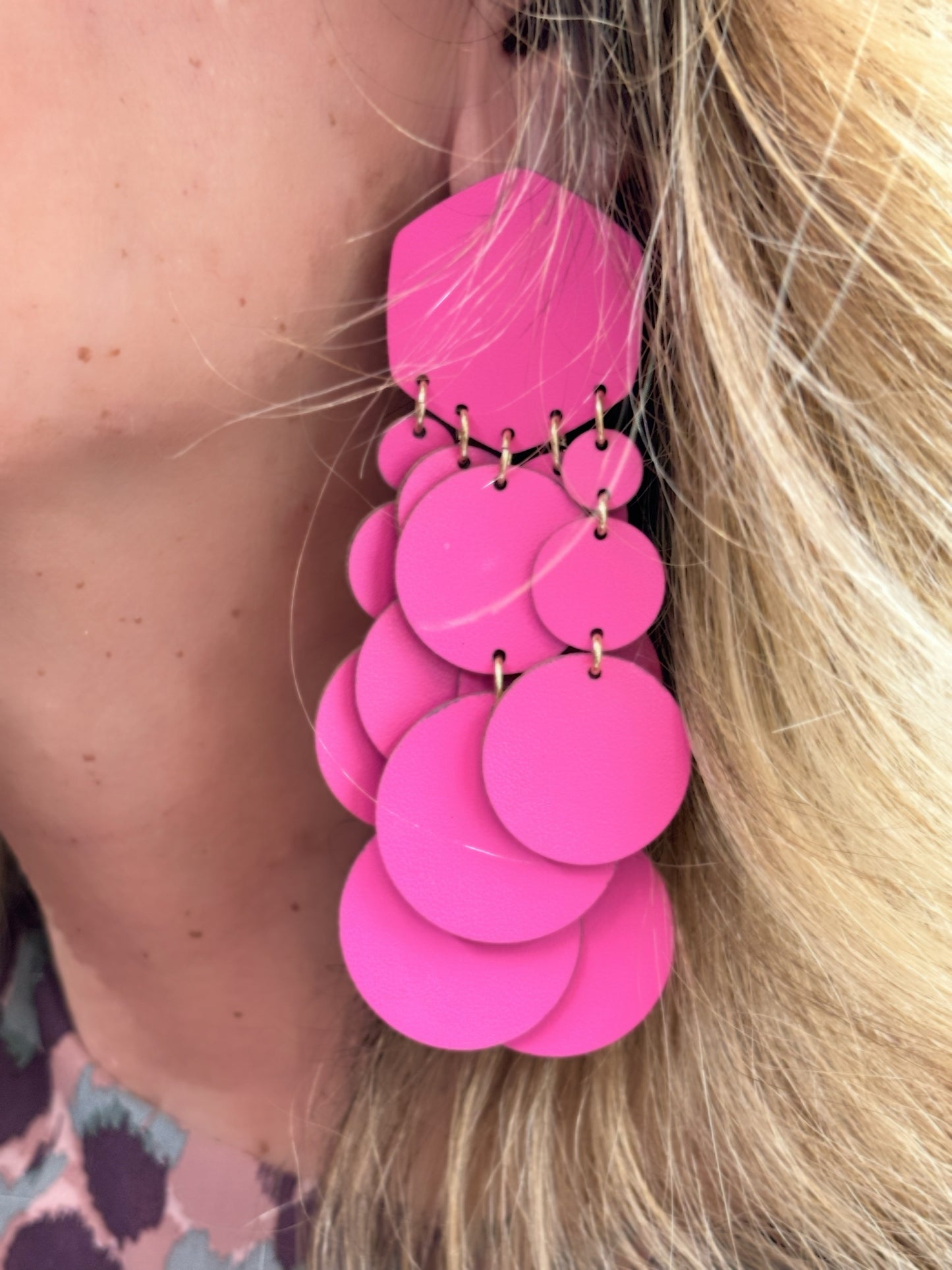 BUBBLE EARRINGS - Fuchsia