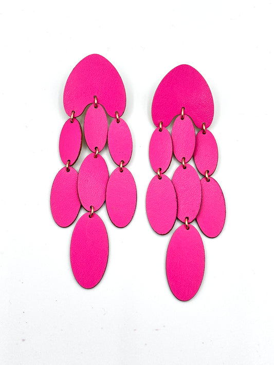 RECTANGULAR EARRINGS - Fuchsia