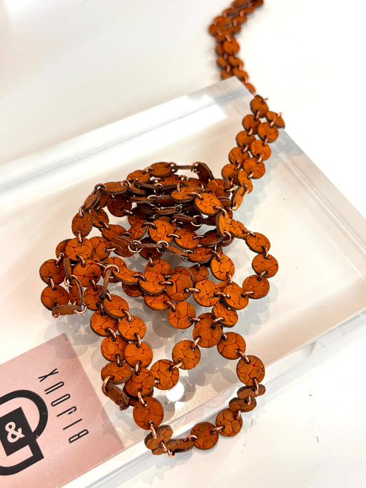 Collana BOLLICINE - Cuoio Rettile